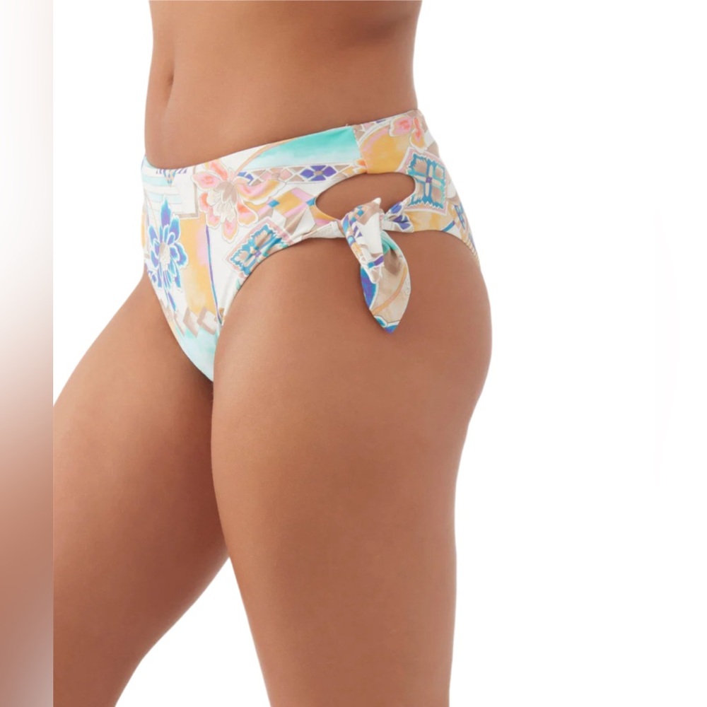 O'NEILL ZEPHORA ENCINITAS BIKINI HIGH RISE STRAPPY SIDE KNOT BOTTOM   ME…